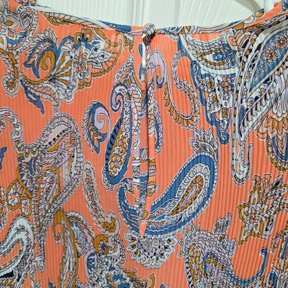 Boden Paisley Print Pleated Top Flutter Sleeve Plus 20/22 - Picture 7 of 7
